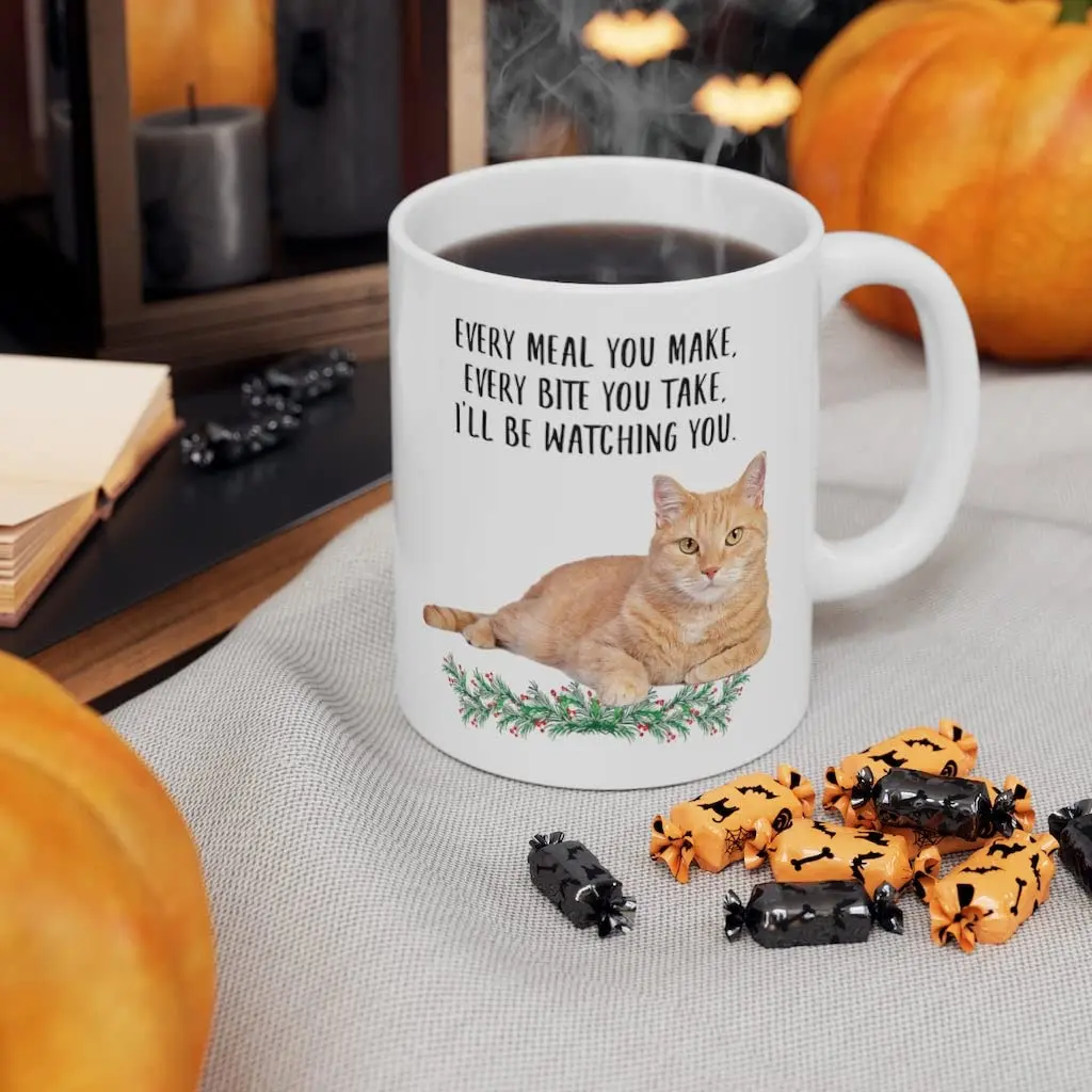 Lovesout Tabby Cat Orange Coffee Mug 325ml (11oz) | Funny Cat Lover Gift for Women - view 5