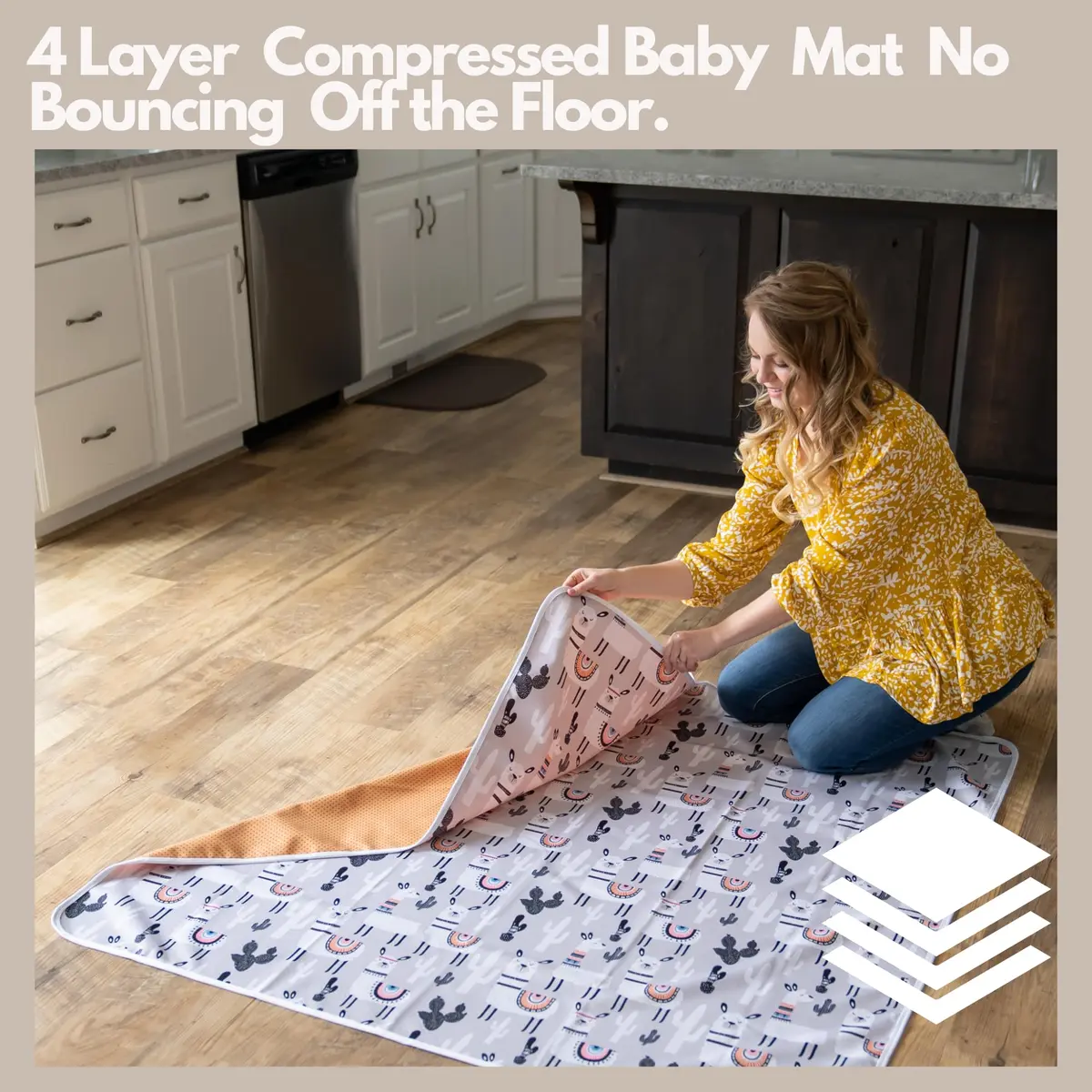 BABYBOET Splat Mat for Baby – Waterproof 4-Layer High Chair Floor Mat 51” x 51” | Spill-Proof & Non-Toxic - view 5