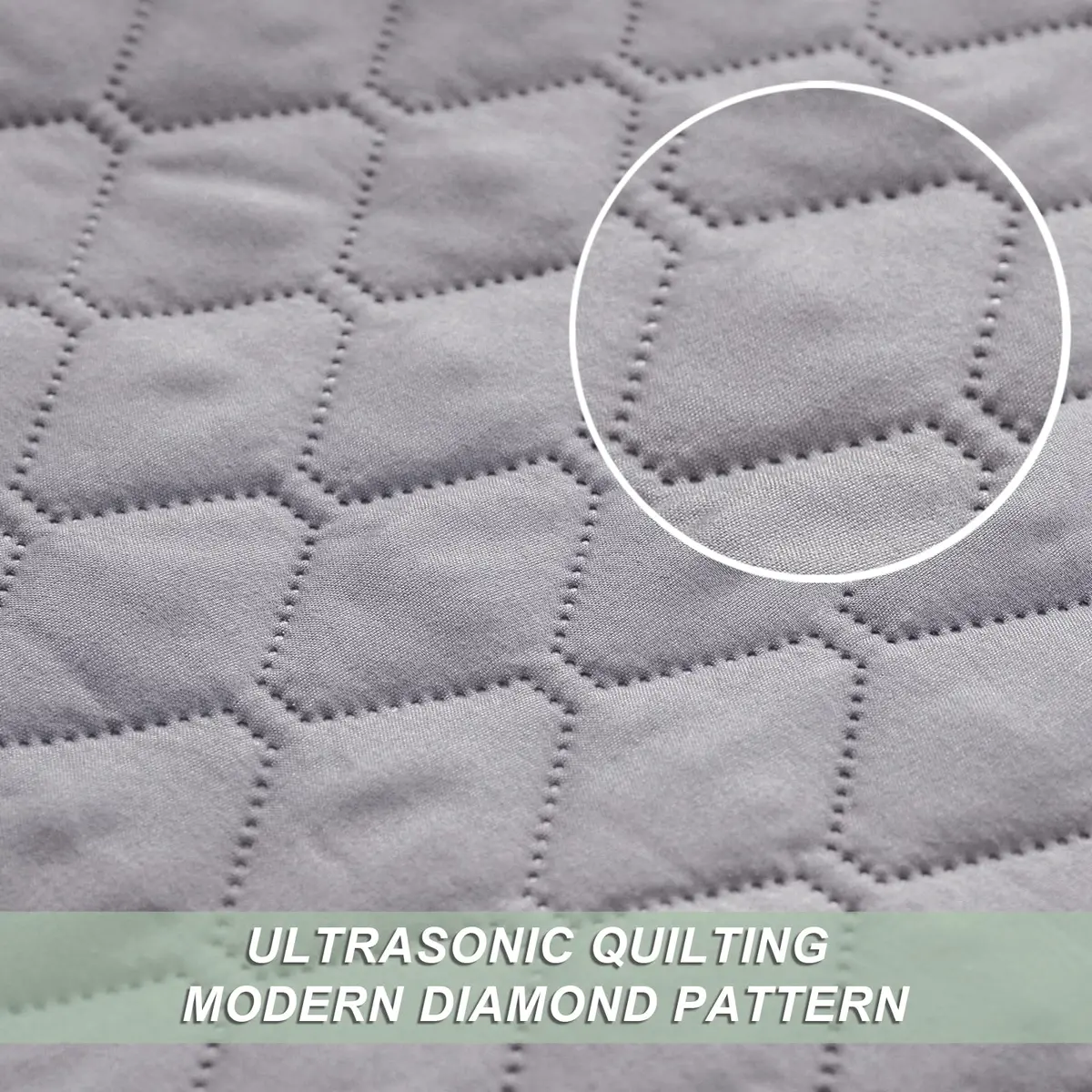 Exclusivo Mezcla Reversible Full Queen Quilt Bedding Set Light Grey | Lightweight Breathable All-Season Bed Coverlet with 2 Shams (220 x 240 cm / 86 x 96 Inch) - view 4