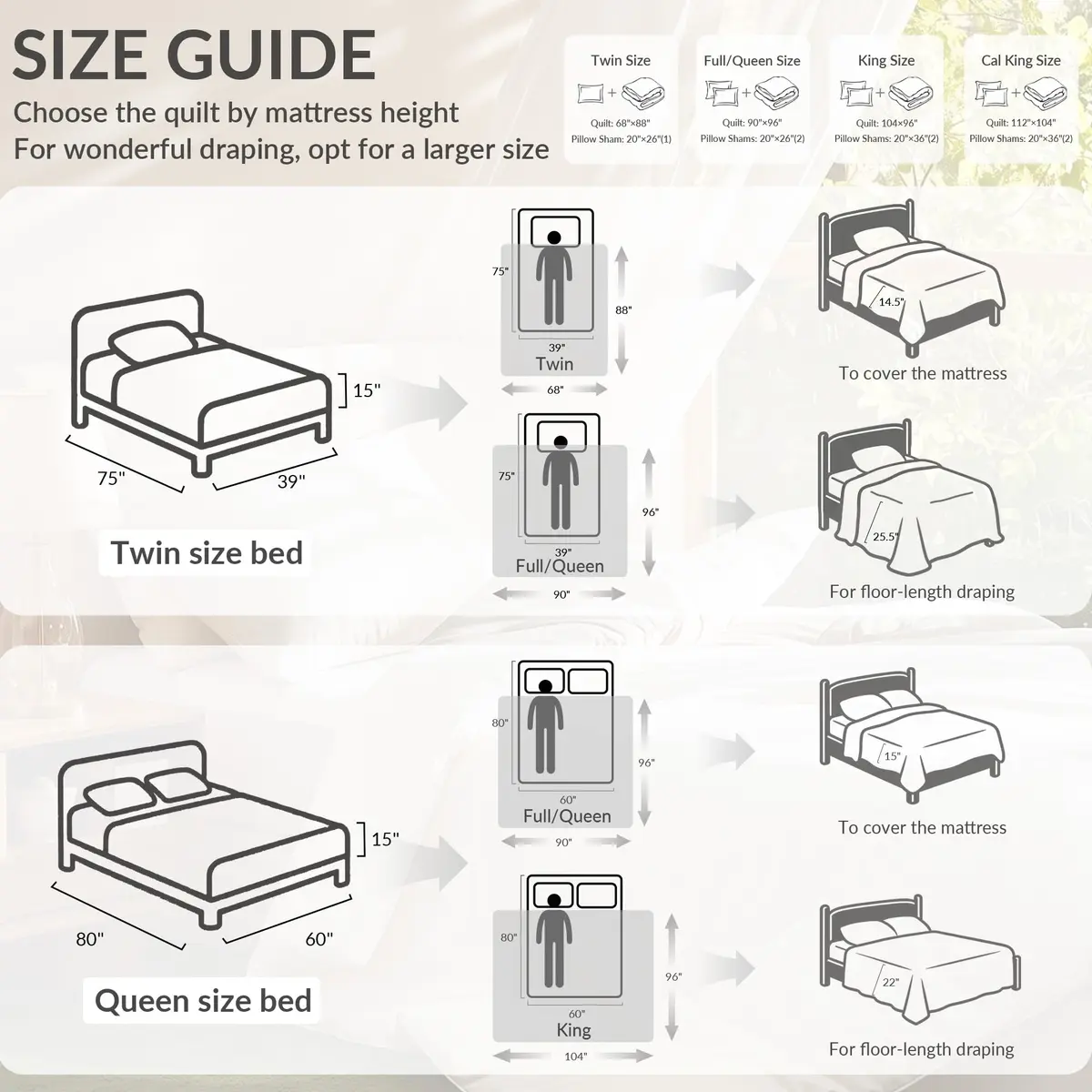 Exclusivo Mezcla Reversible Full Queen Quilt Bedding Set Light Grey | Lightweight Breathable All-Season Bed Coverlet with 2 Shams (220 x 240 cm / 86 x 96 Inch) - view 7