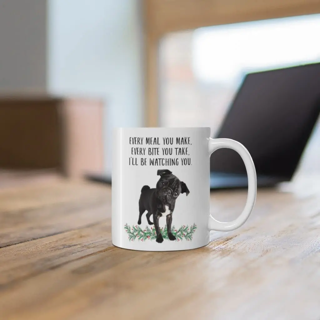 Lovesout Funny Pug Black Gifts For Women Coffee Mug 295ml (10oz) | Printed on Both Sides - view 7