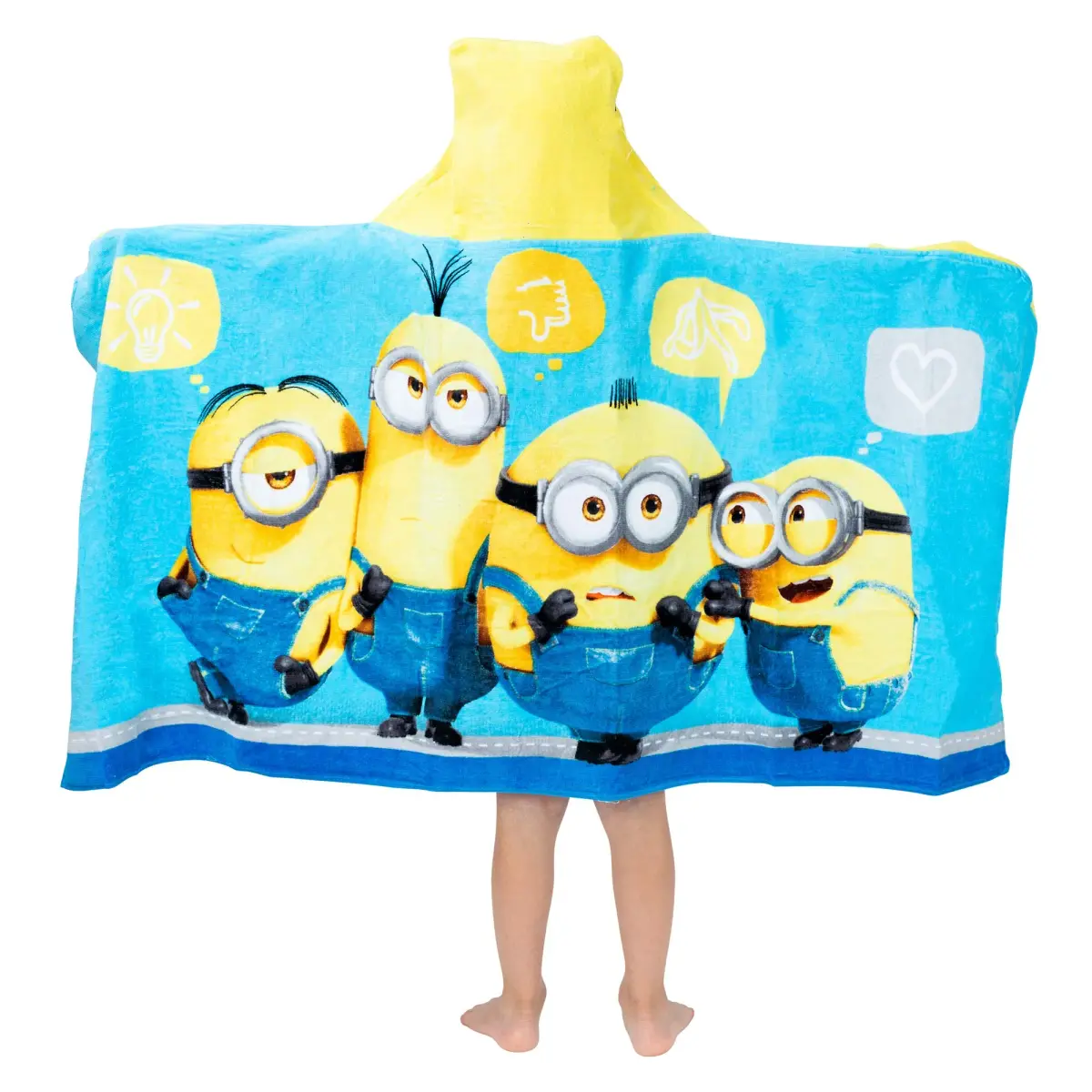 Franco Despicable Me Minions Hooded Towel Wrap 64cm x 127cm | Fun Cartoon Character for Kids - view 3