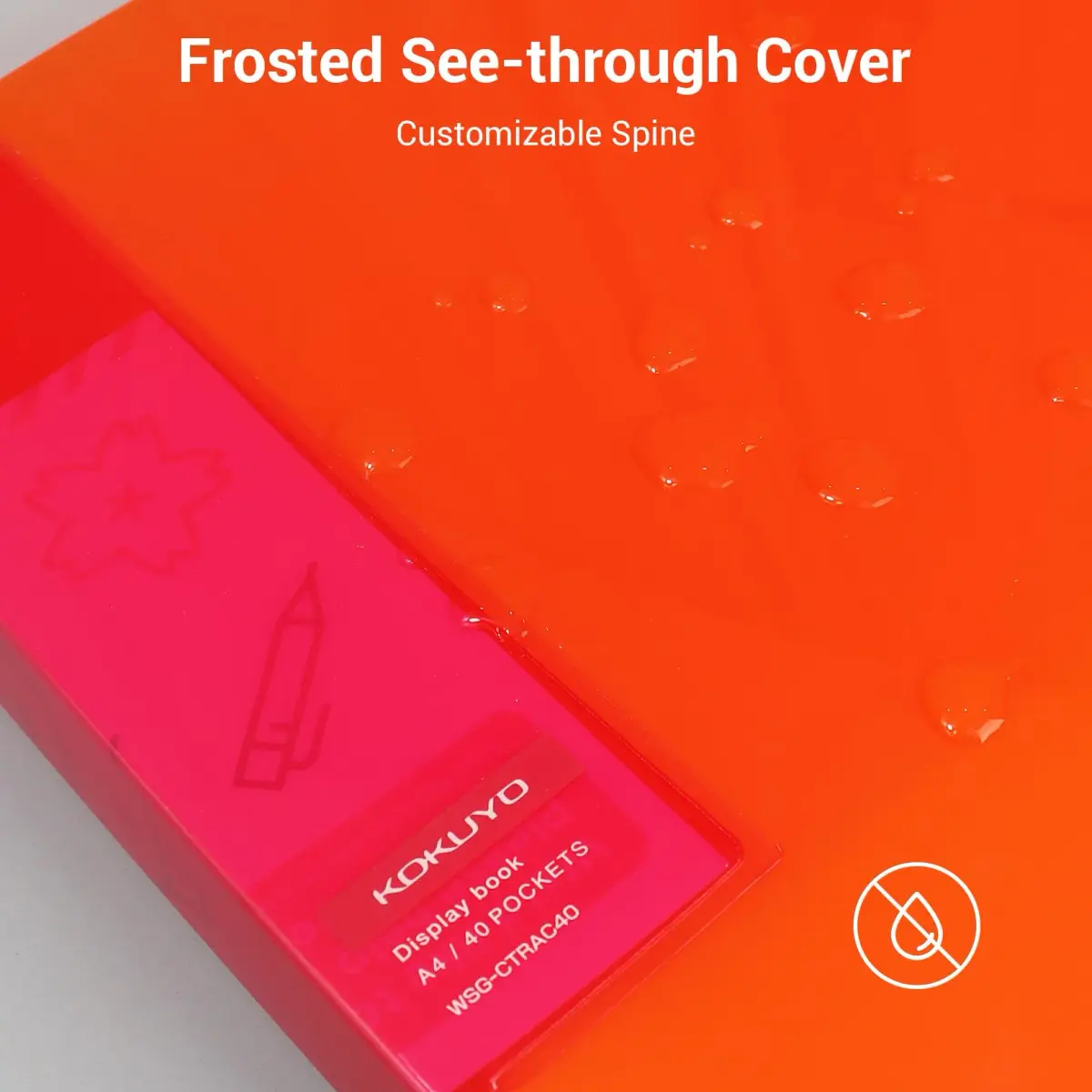 KOKUYO 40-Pocket Binder with Plastic Sleeves (Orange), A4 Art Portfolio Folder with Clear Sheet Protectors | Japan Import - view 3