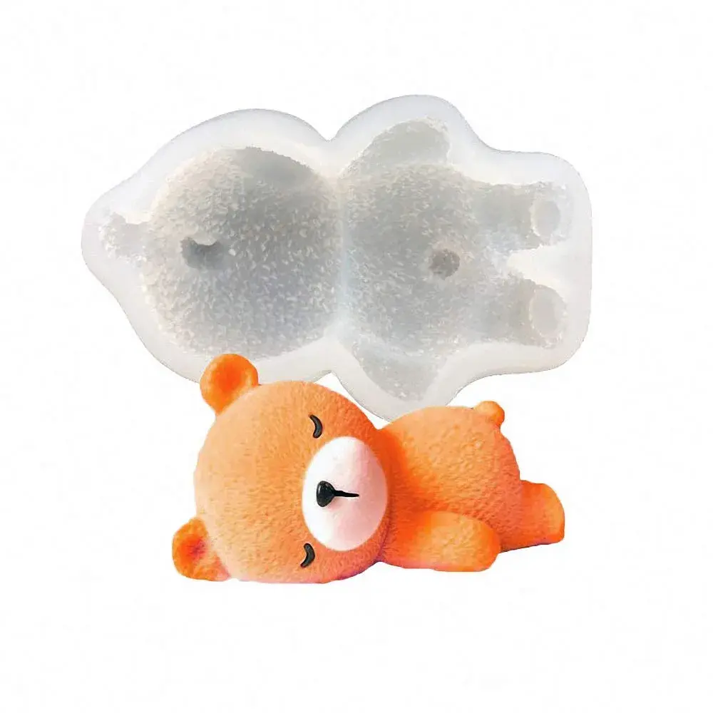 MoldFun 3D Sleeping Bear Silicone Soap & Cake Jello Mold 10.9cm (4.3in) x 7.1cm (2.8in) x 4.3cm (1.7in) | Food-Grade Platinum Silicone for Crafts - main product image