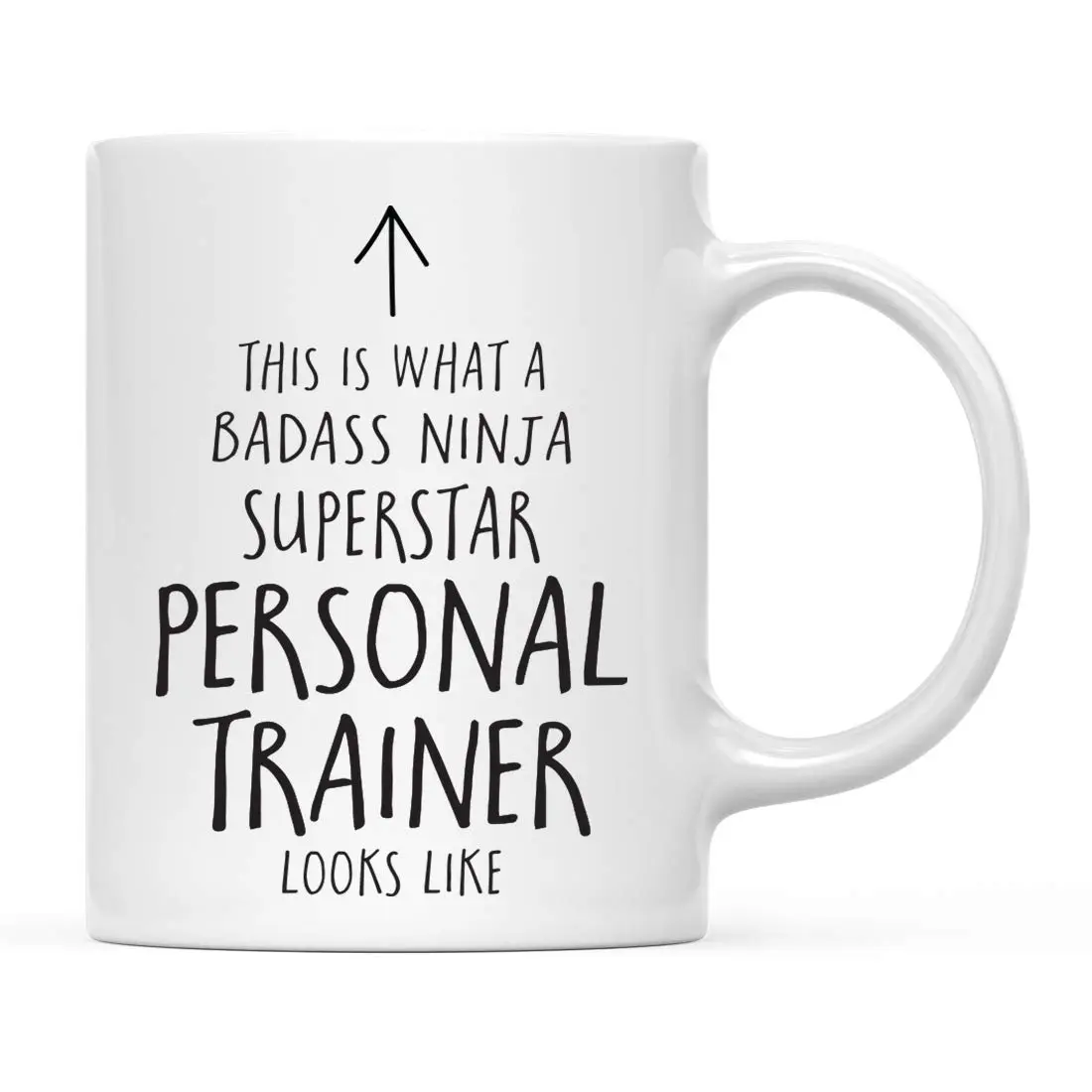 Andaz Press Badass Ninja Superstar Personal Trainer Mug 11oz (325ml) | Funny Ceramic Coffee Tea Cup - main product image