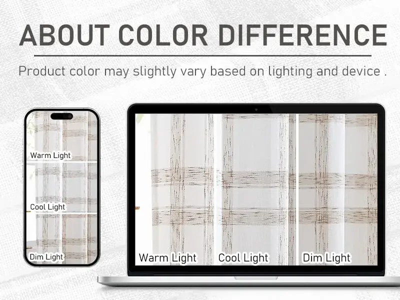 Randall Buffalo Check Semi-Sheer Curtain Panels 241 cm (95") | Farmhouse Style Light Filtering - view 8