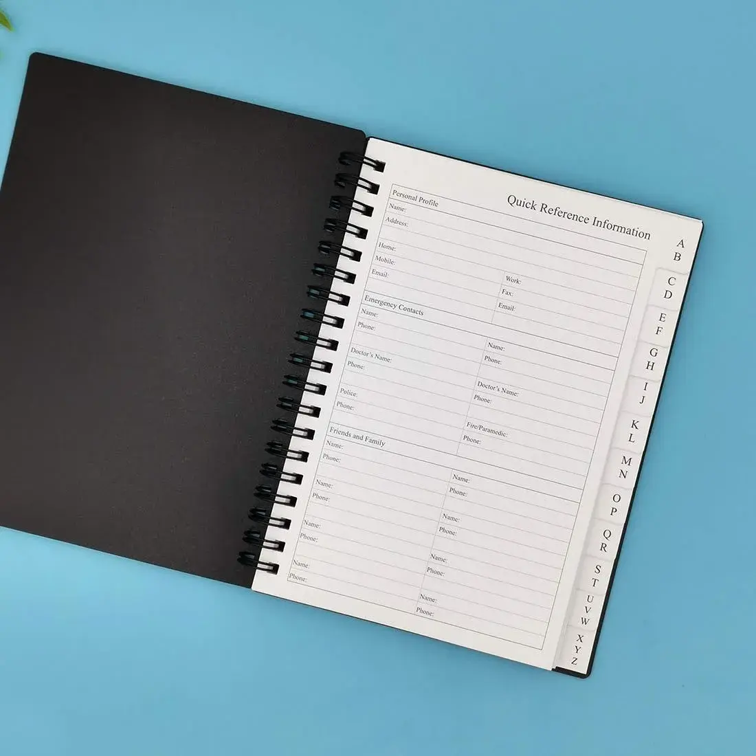 Nokingo Spiral Password Book with Tabs - 5x7 Inch, 132 Pages | Organize Internet Logins - view 2