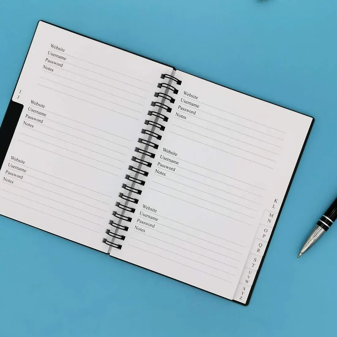 Nokingo Spiral Password Book with Tabs - 5x7 Inch, 132 Pages | Organize Internet Logins - view 4