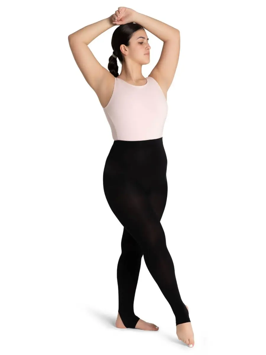 Capezio Ultra Soft Self Knit Waistband Stirrup Tight | Moisture Wicking, Elastic-Free Waist, 3X - main product image