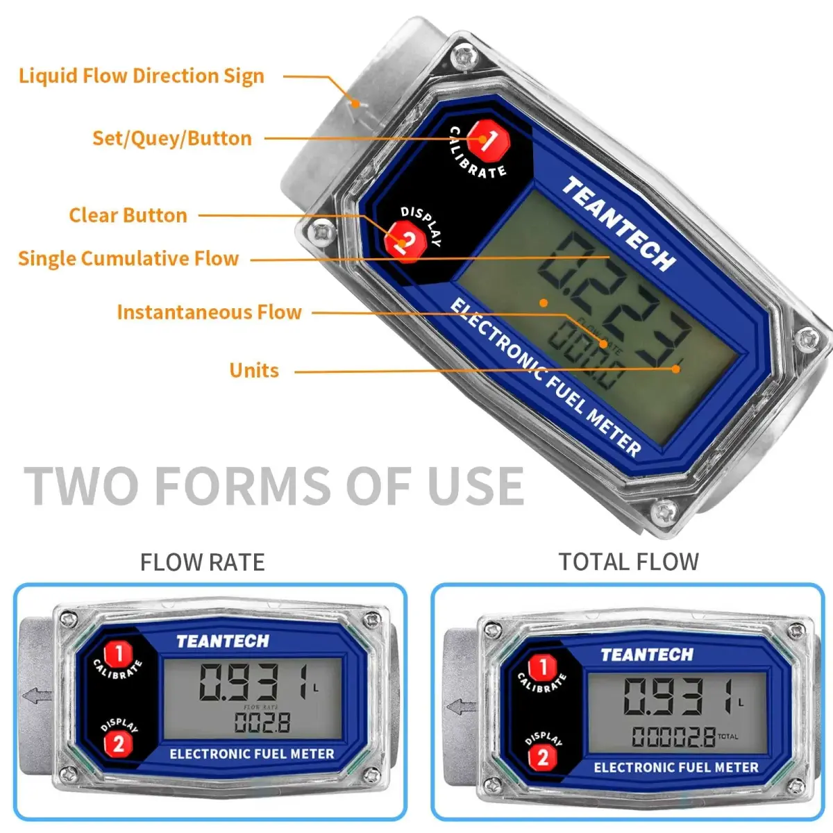 TEANTECH Digital Turbine Flow Meter 1 Inch (25.4mm) | Accurate Flow Measurement for Diesel, Kerosene, Gasoline - view 8