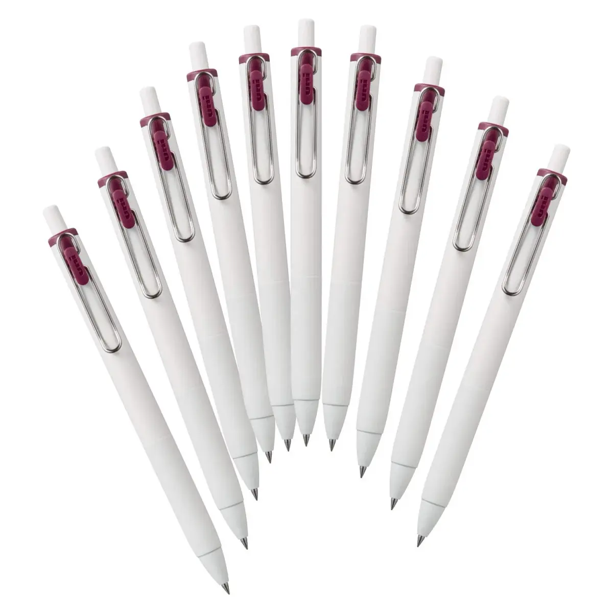 Mitsubishi Uni-Ball One UMNS38.60 Gel Pens 0.38mm Bordeaux Black 10-Pack | Darker Ink for Memorable Notes - main product image