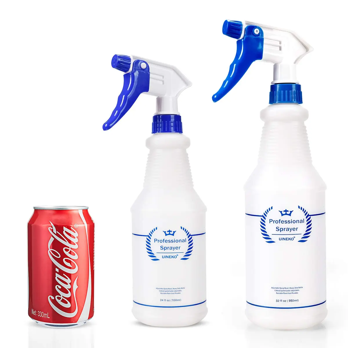 Uineko Plastic Spray Bottles 2 Pack, 32 Oz | Heavy Duty, Leak-Proof, Adjustable Nozzle - view 2