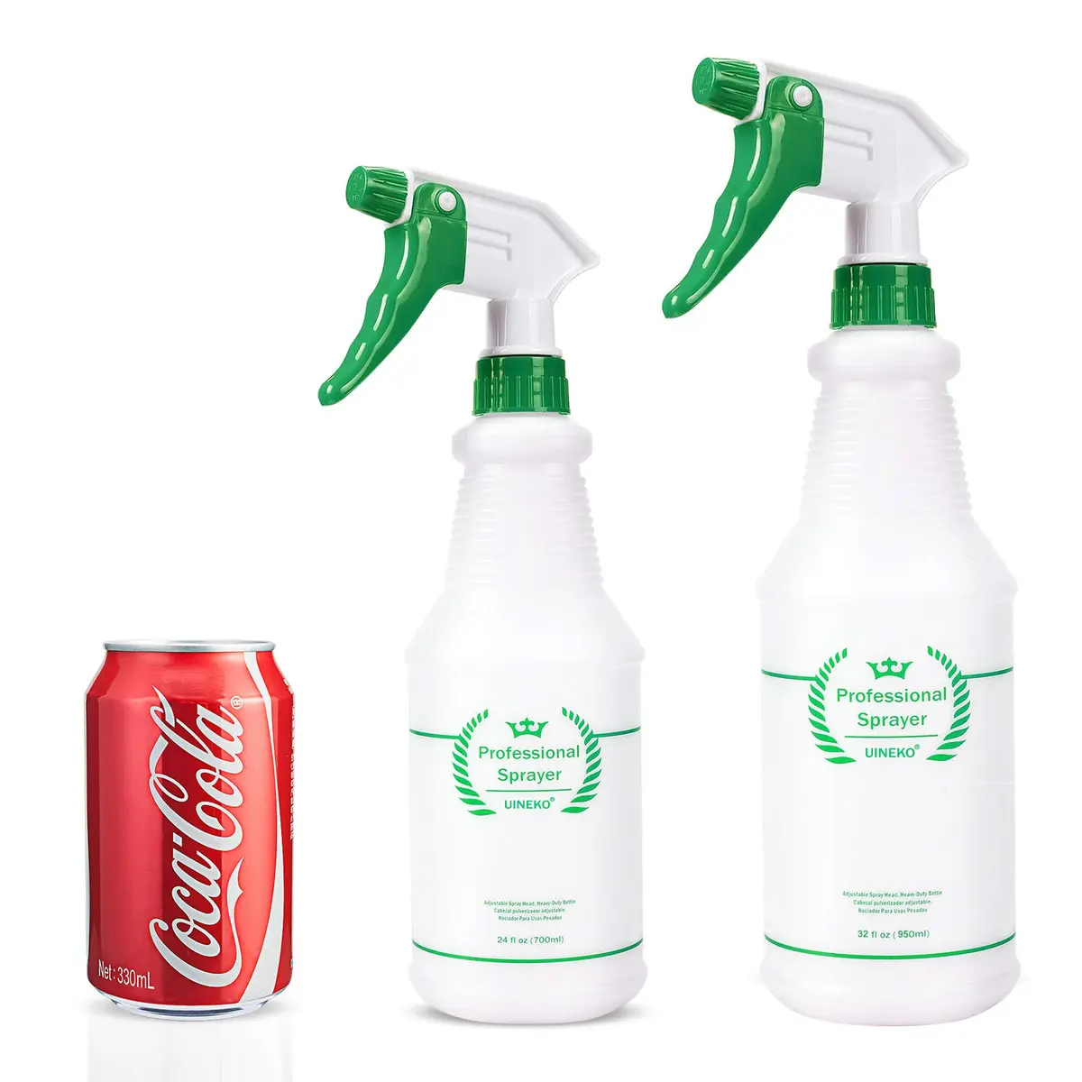Uineko Heavy Duty Plastic Spray Bottles 2 Pack, 32 Oz | Adjustable Nozzle, Leak-Proof, Chemical Resistant, for Home & Garden - view 3