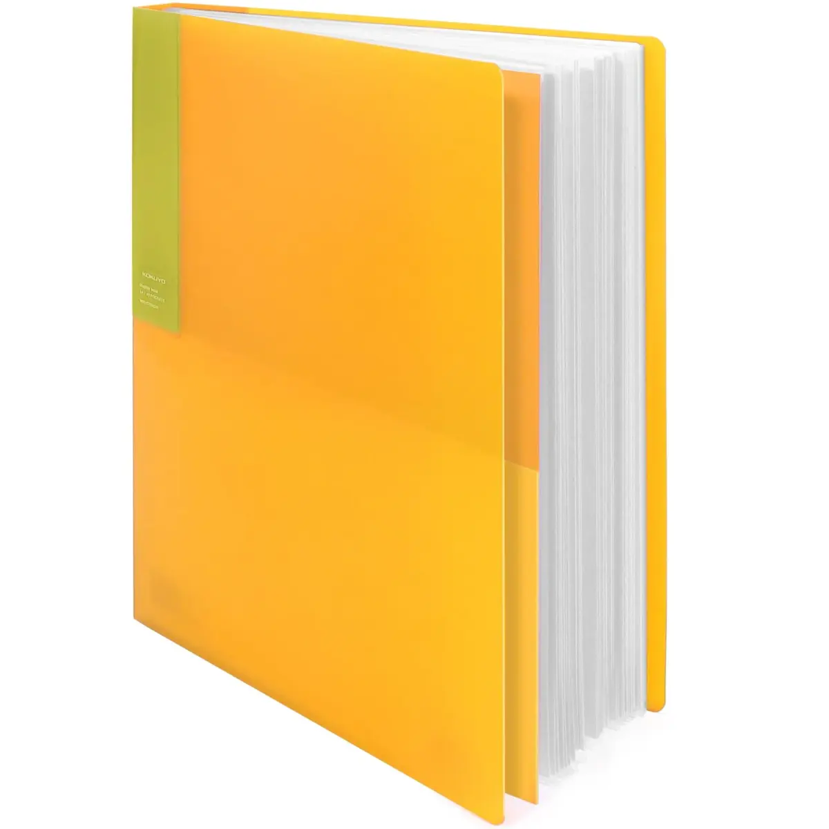 Kokuyo 40-Pocket Binder with Plastic Sleeves, A4 Art Portfolio Folder | Yellow - main product image
