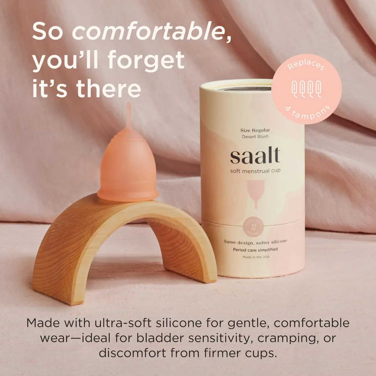 Saalt Menstrual Cup Small | Leak-Free Comfort for Women & Beginners (en_US) - view 2