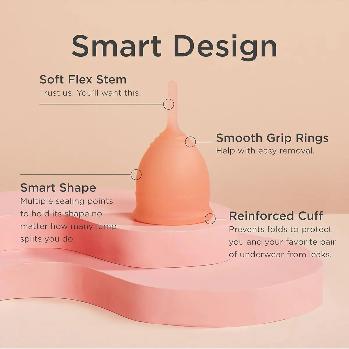 Saalt Menstrual Cup Small | Leak-Free Comfort for Women & Beginners (en_US) - view 3