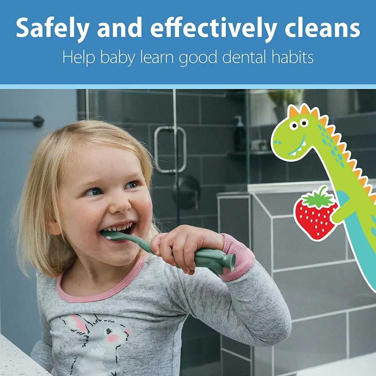 Dr. Brown's Infant-to-Toddler Toothbrush and Toothpaste Set, Giraffe, 2 Count (40g/1.4oz) | BPA-Free, Fluoride-Free - view 4
