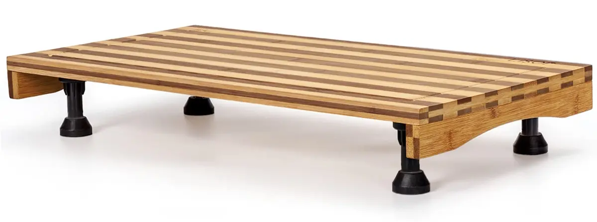 Lynicon Bamboo Stovetop Cover & Countertop Cutting Board 21.3"L x 11.4"W | Adjustable Legs for RV & Kitchen - main product image