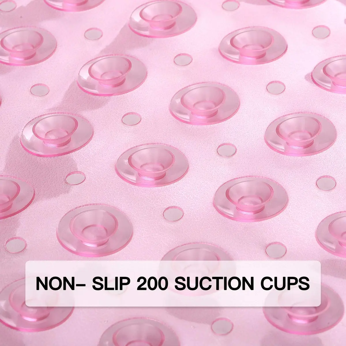 YINENN Bath and Shower Safety Mats 40x16 inch | Non Slip with Suction Cups for Bathroom, Extra Large, Machine Washable, Light Pink - view 2