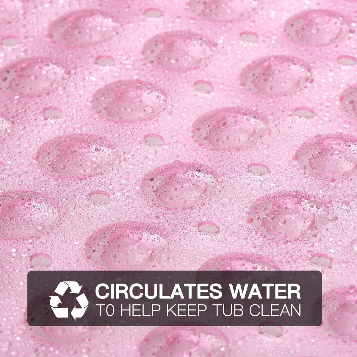 YINENN Bath and Shower Safety Mats 40x16 inch | Non Slip with Suction Cups for Bathroom, Extra Large, Machine Washable, Light Pink - view 3