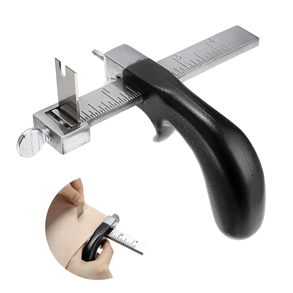 OwnMy Leather Strap Cutter with Aluminium Handle & 4-Inch Gauge Ruler | Precision Cutting Tool for DIY Leathercrafts - main product image