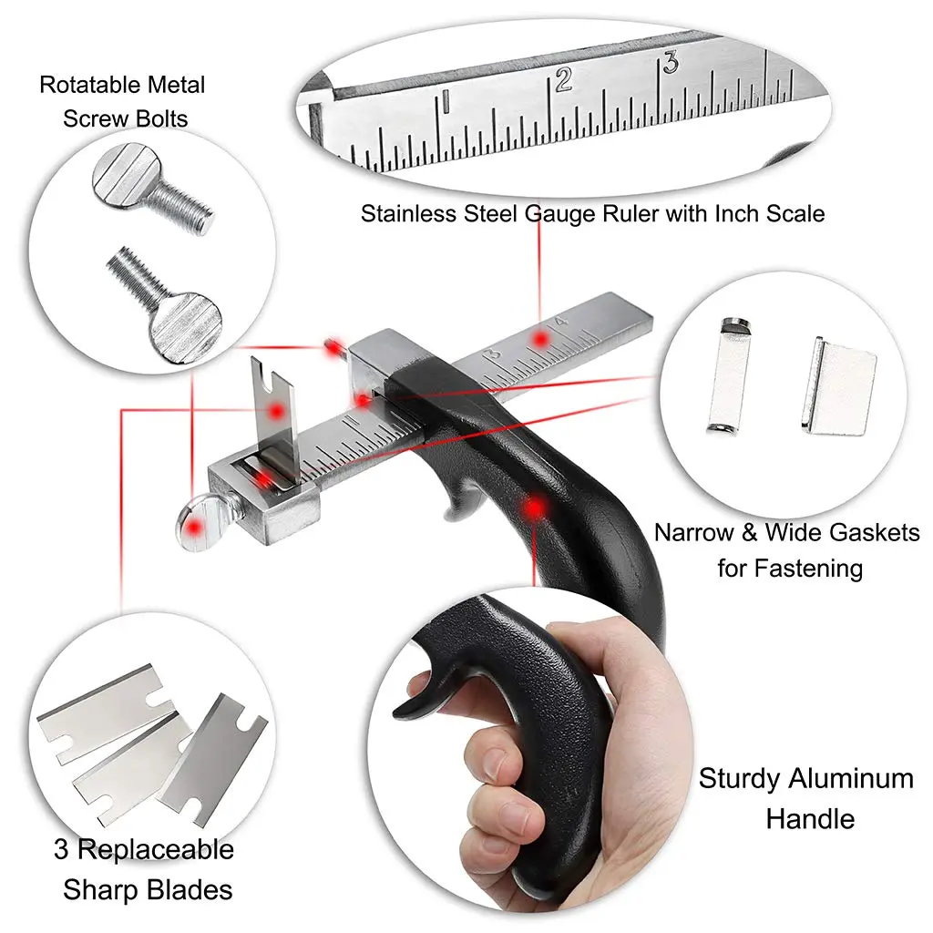 OwnMy Leather Strap Cutter with Aluminium Handle & 4-Inch Gauge Ruler | Precision Cutting Tool for DIY Leathercrafts - view 3