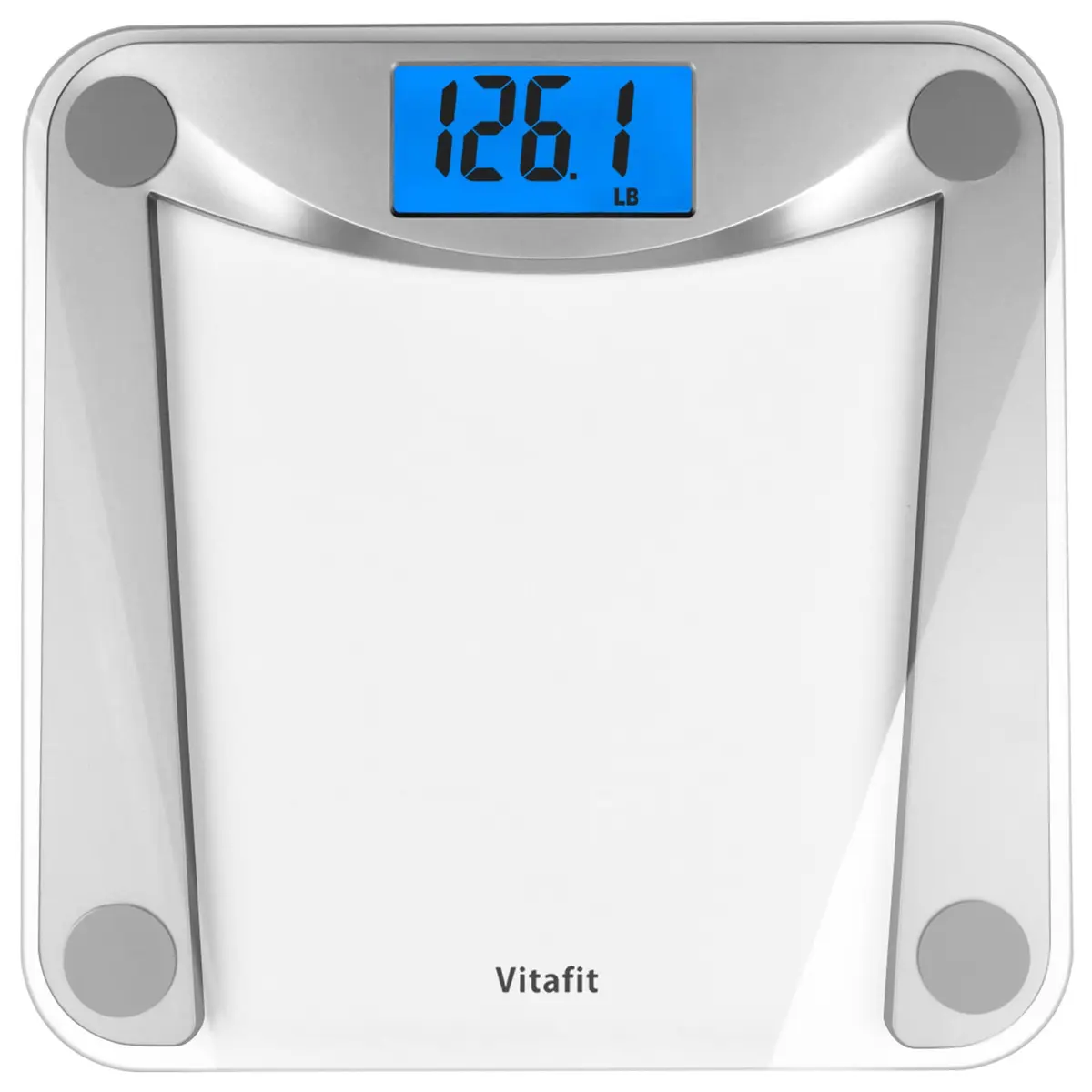 Vitafit Digital Bathroom Scale 11x11 in | 0.1lb Accuracy, 400lb Capacity, Tempered Glass - main product image