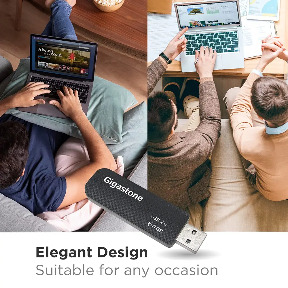 Gigastone V30 64GB USB 2.0 Flash Drive 5-Pack | Retractable, Durable & Reliable Performance - view 2