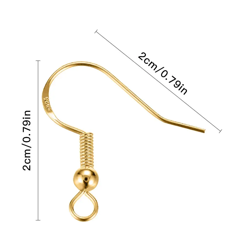 Lhedon Jewelry Finding Kit 200 pcs/100 pairs | Hypoallergenic Sterling Silver & Gold Earring Hooks for DIY Jewelry - view 2