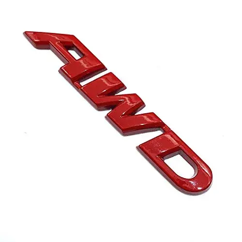 EmbRoom AWD Emblem, 3D Metal Tailgate Side Sticker Badge Replacement For 4x4 All Wheel Drive SUV Off Road (Red) 8.9cm (3.5in) - view 3