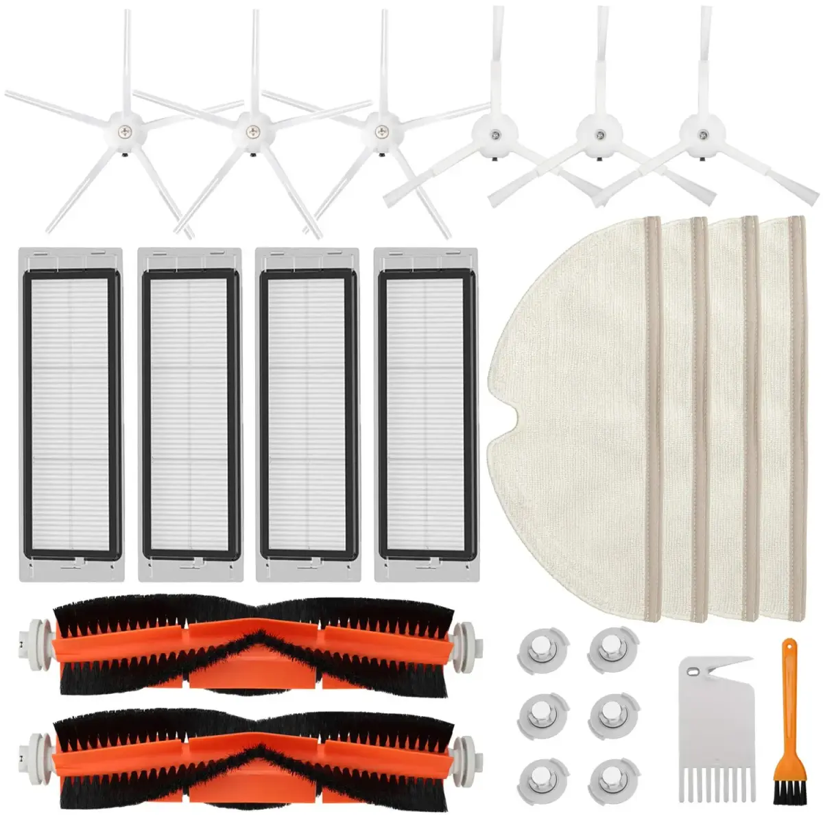 RONGJU Replacement Parts Kit for Roborock S4 S5 S6 E4 E20 E25 E35 S50 Xiaomi Mi Mijia Robot Vacuum | 22 Pack - main product image
