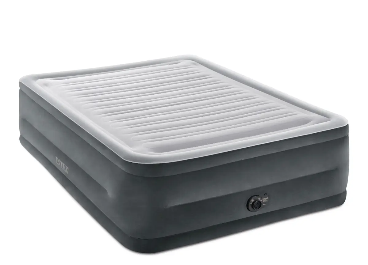 Intex 64417ED Queen Dura-Beam Comfort Plush Air Mattress 22in | High-Rise with Built-in Pump for Travel & Camping - main product image