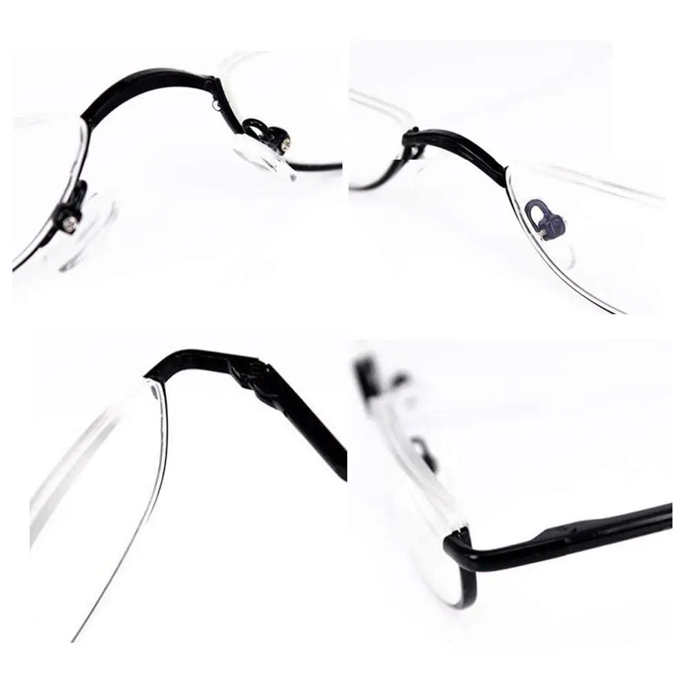 Viseng Half Frame Reading Glasses for Women Men, Slim Half Moon Metal Semi Rimless 3.5 Diopters | Flat Top Design - view 5