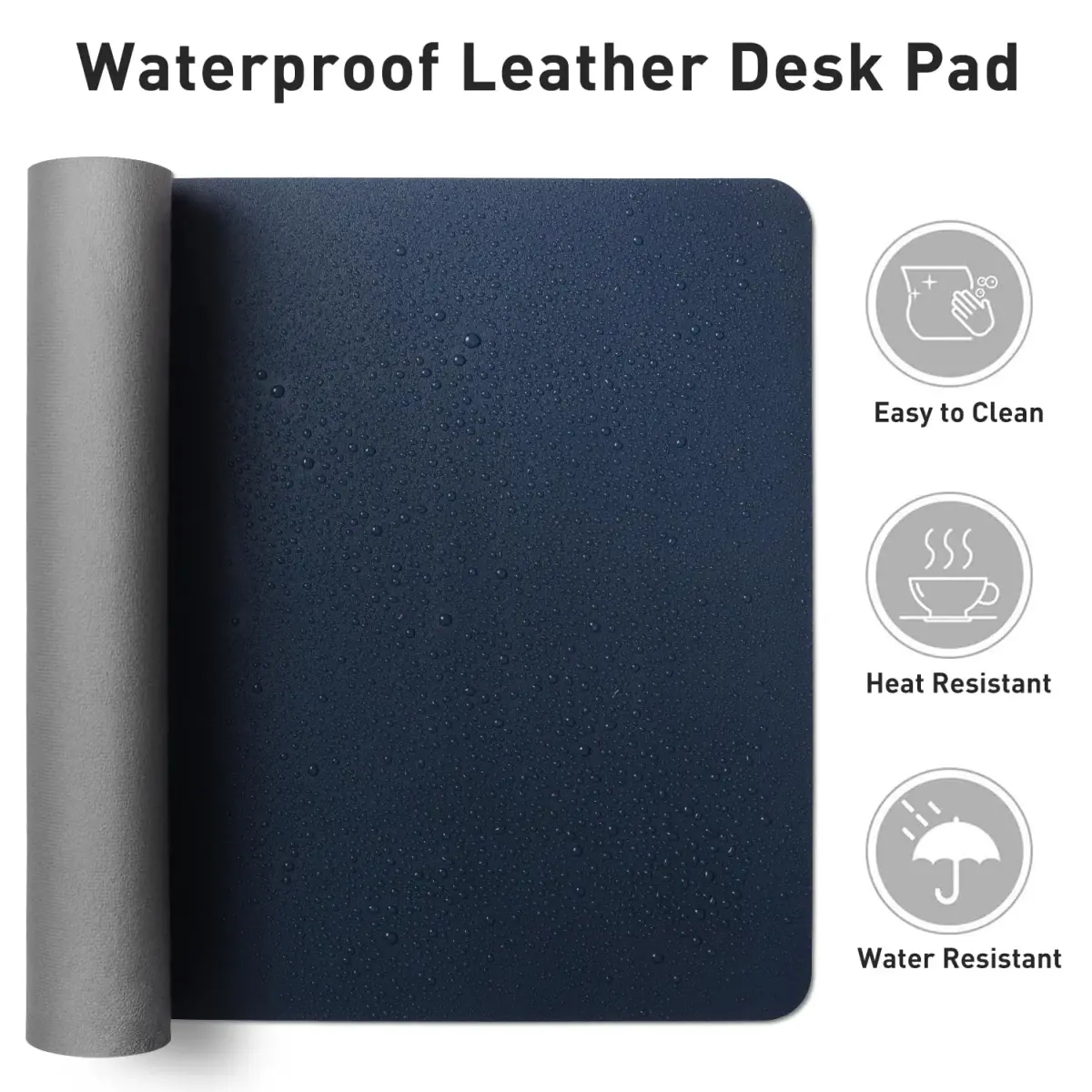 Aothia PU Leather Desk Pad Protector 91cm x 43cm (36" x 17") | Smooth Surface for Writing and Mouse Use - view 6
