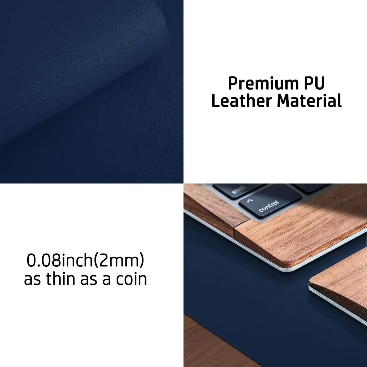 Aothia PU Leather Desk Pad Protector 91cm x 43cm (36" x 17") | Smooth Surface for Writing and Mouse Use - view 7