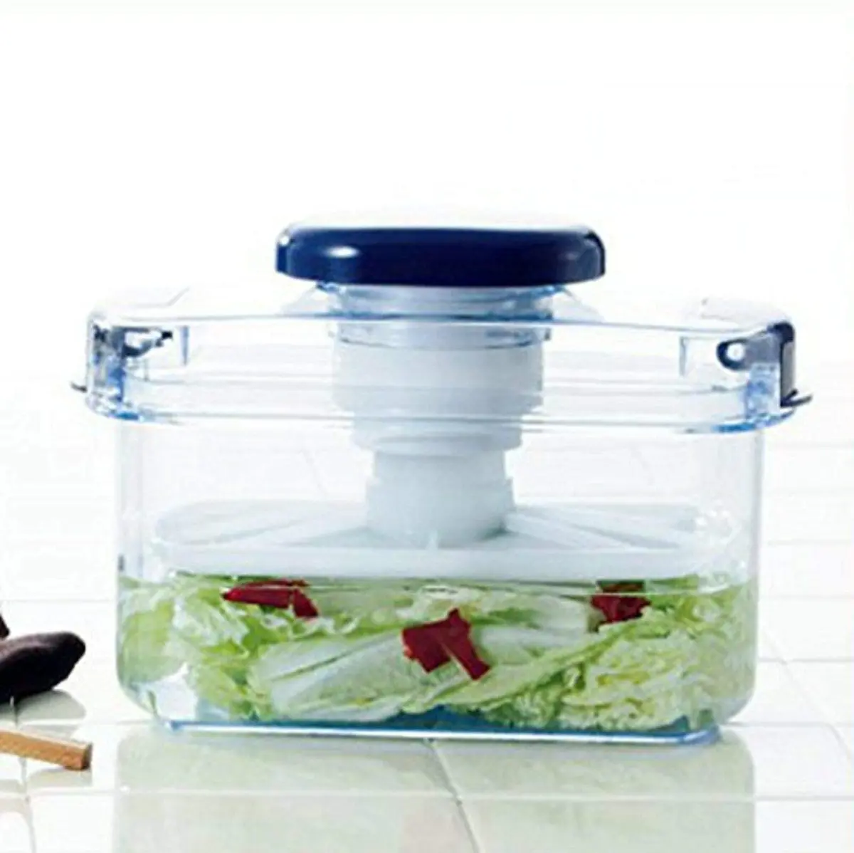 IPPINKA Japanese Pickle Maker 1.6L | BPA-Free, Made in Japan, Clear x Blue - view 6