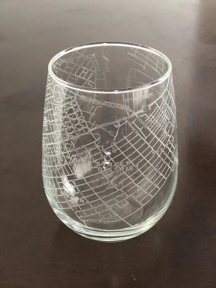 Or Something Stemless 17oz Wine Glass Urban City Map Key West Florida | Modern Reusable Glassware - main product image