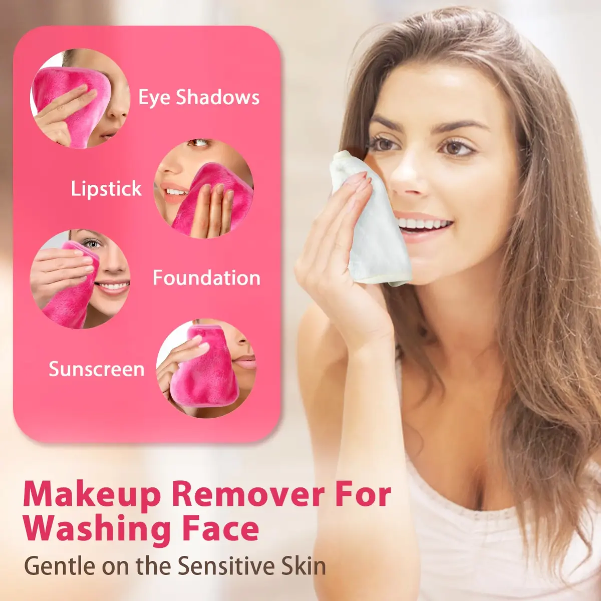 Natwag Reusable Makeup Remover Cloths 15cm x 15cm (6" x 6") | Pack of 12 Microfiber Face Washcloths with Mesh Bag - view 2