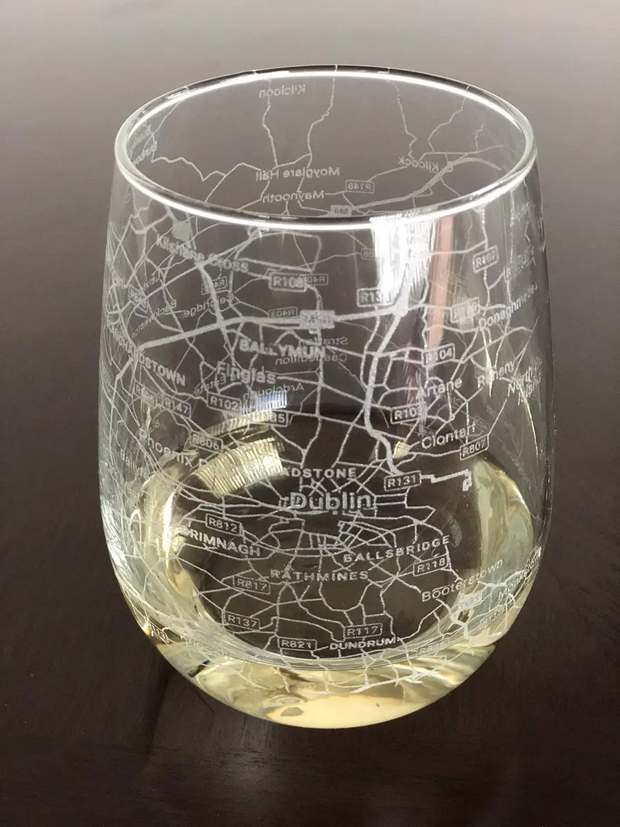 Or Something 17oz Stemless Wine Glass with Dublin Ireland City Map | Dishwasher Safe & Made in USA - main product image