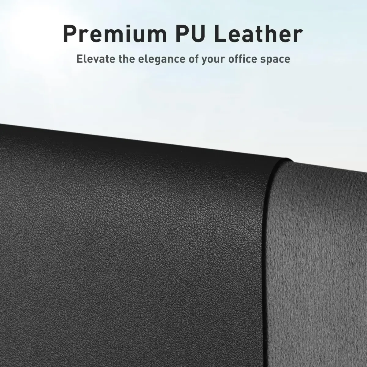 Aothia Black PU Leather Desk Pad Protector 60cm x 35cm (23.6" x 13.7") | Non-Slip Waterproof Surface for Office & Home - view 2