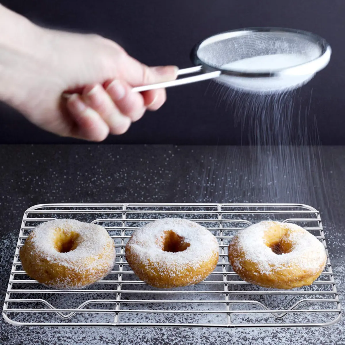 E-far Stainless Steel Cooling Rack Set of 2, 11.6'' x 9'' | Rust-Free & Oven-Safe for Baking & Roasting - view 5