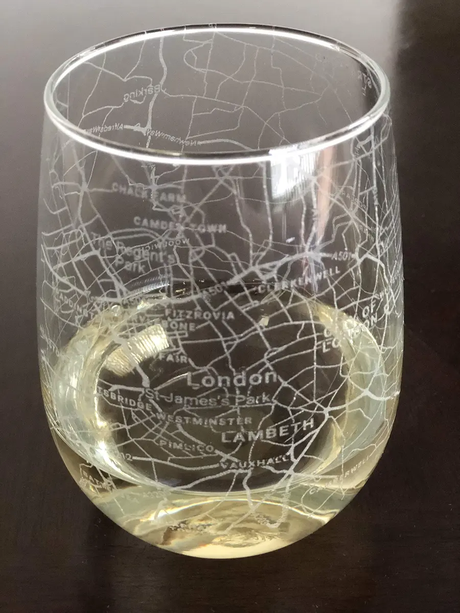 Or Something Stemless 17oz Wine Glass with London City Map | Dishwasher Safe & Reusable - main product image