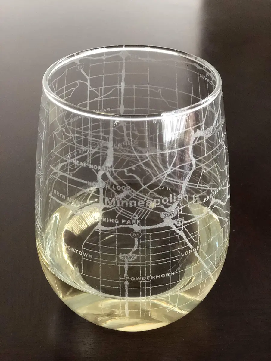 Or Something 17oz Stemless Wine Glass with Minneapolis Saint Paul Map | Dishwasher Safe & Made in USA - main product image