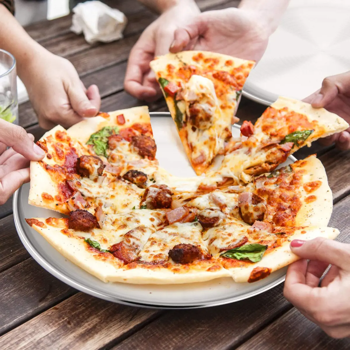 P&P CHEF 12 Inch Stainless Steel Pizza Pan Set of 2 | Heavy Duty Baking & Serving Tray - view 4