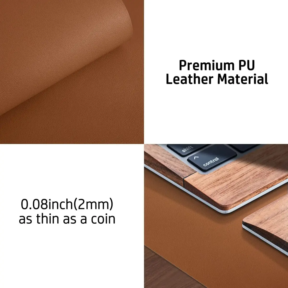 Aothia PU Leather Desk Pad Protector 59cm x 35cm (23.6" x 13.7") | Smooth Surface for Writing and Laptop Use - view 7