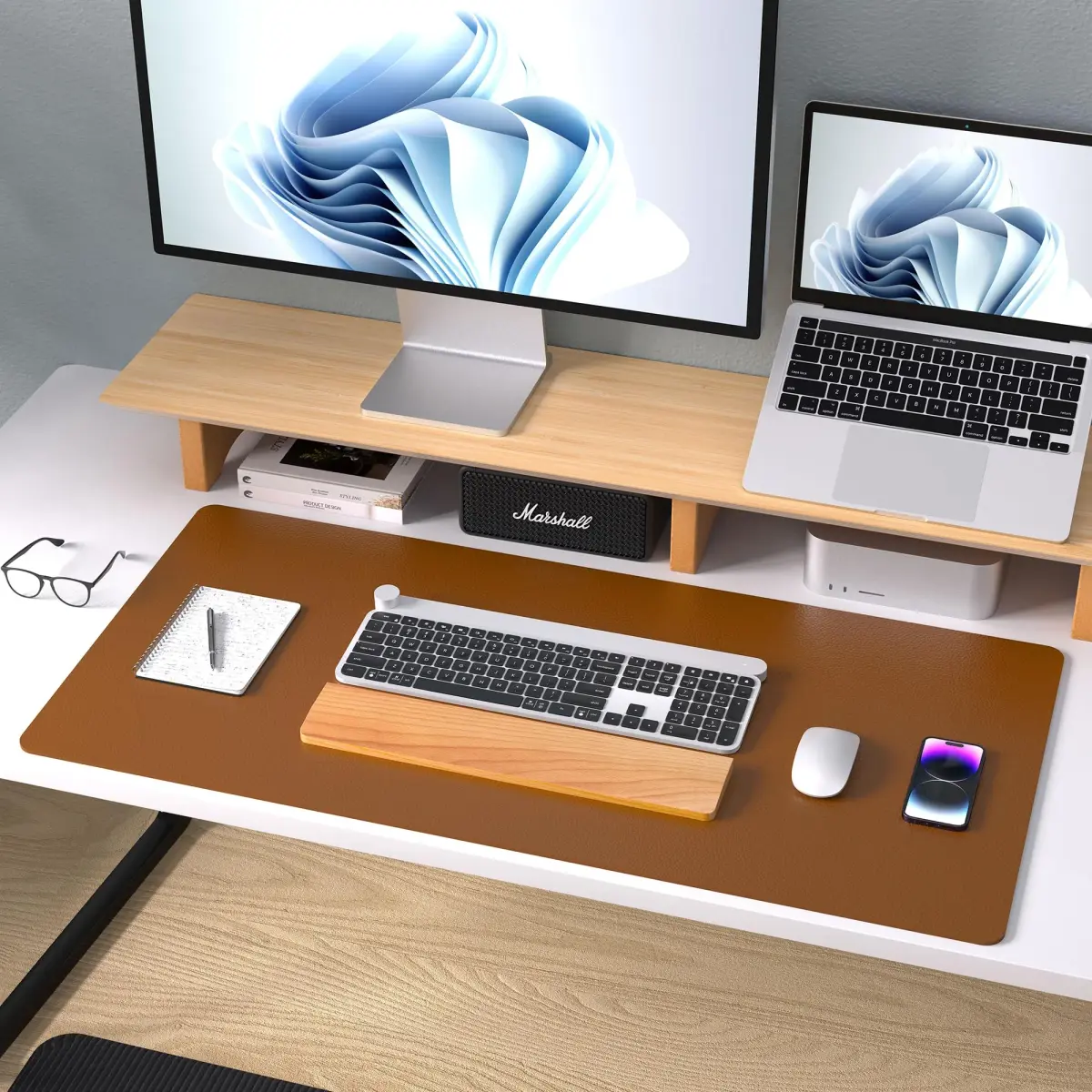 Aothia PU Leather Desk Pad Protector 59cm x 35cm (23.6" x 13.7") | Smooth Surface for Writing and Laptop Use - view 9