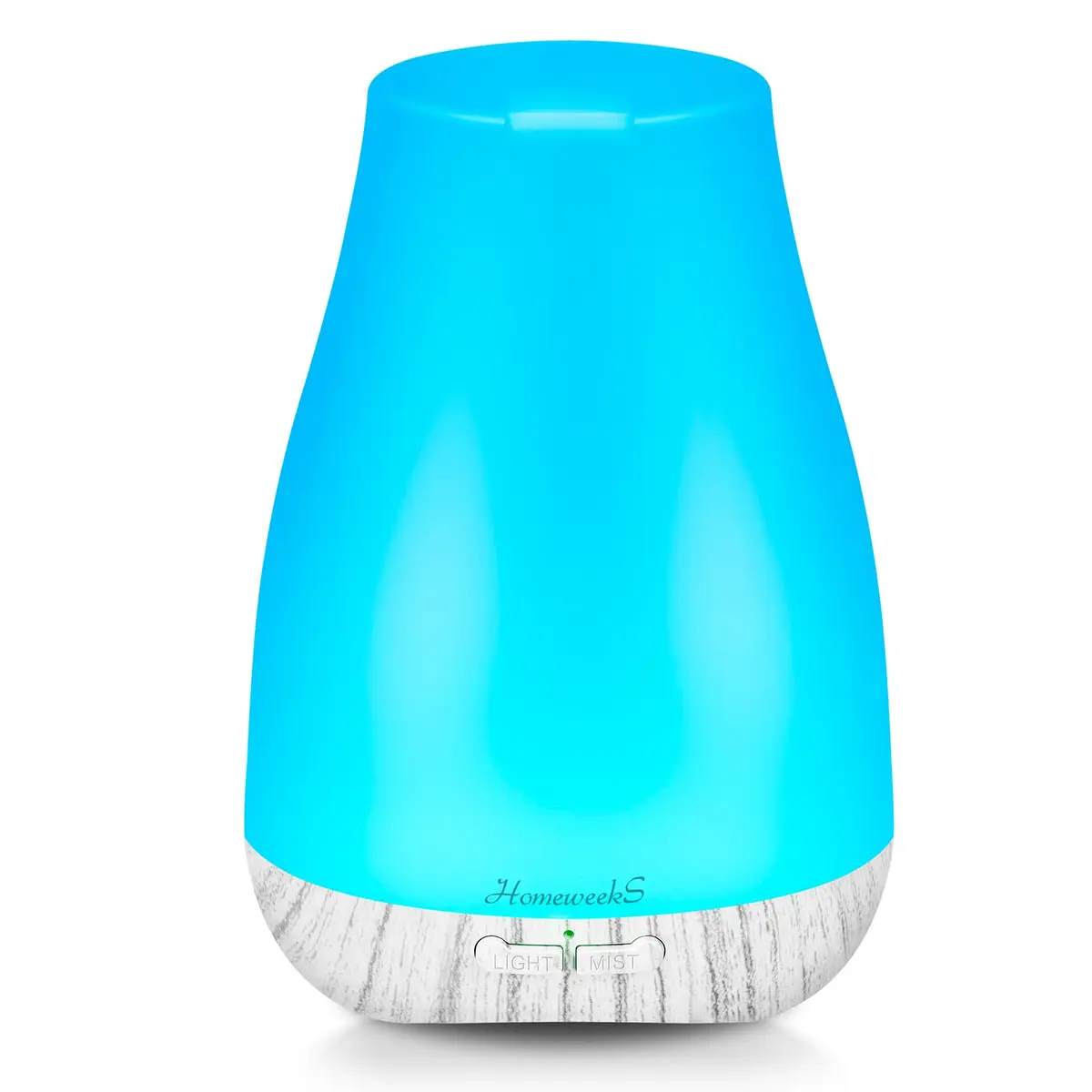 Homeweeks Essential Oil Diffuser 100ml (3.4 Fl Oz) | Ultrasonic Cool Mist Humidifier with 7 Color LED Light - main product image