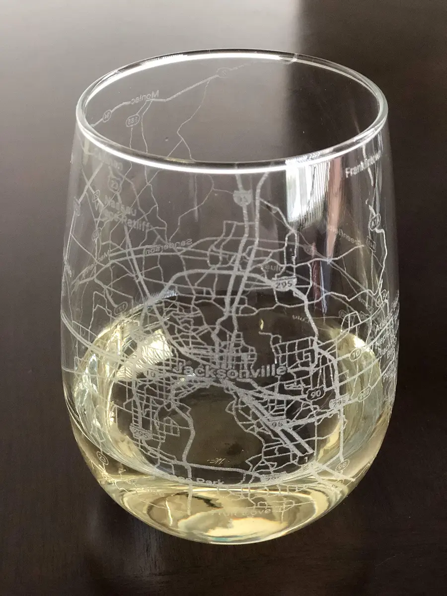 Or Something 17oz Stemless Wine Glass Urban City Map Jacksonville Florida | Dishwasher Safe - main product image