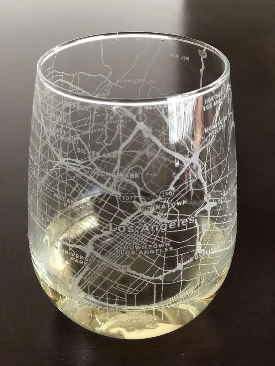 Or Something Stemless 17oz Wine Glass Urban City Map Los Angeles California | Modern Recyclable Glass - main product image
