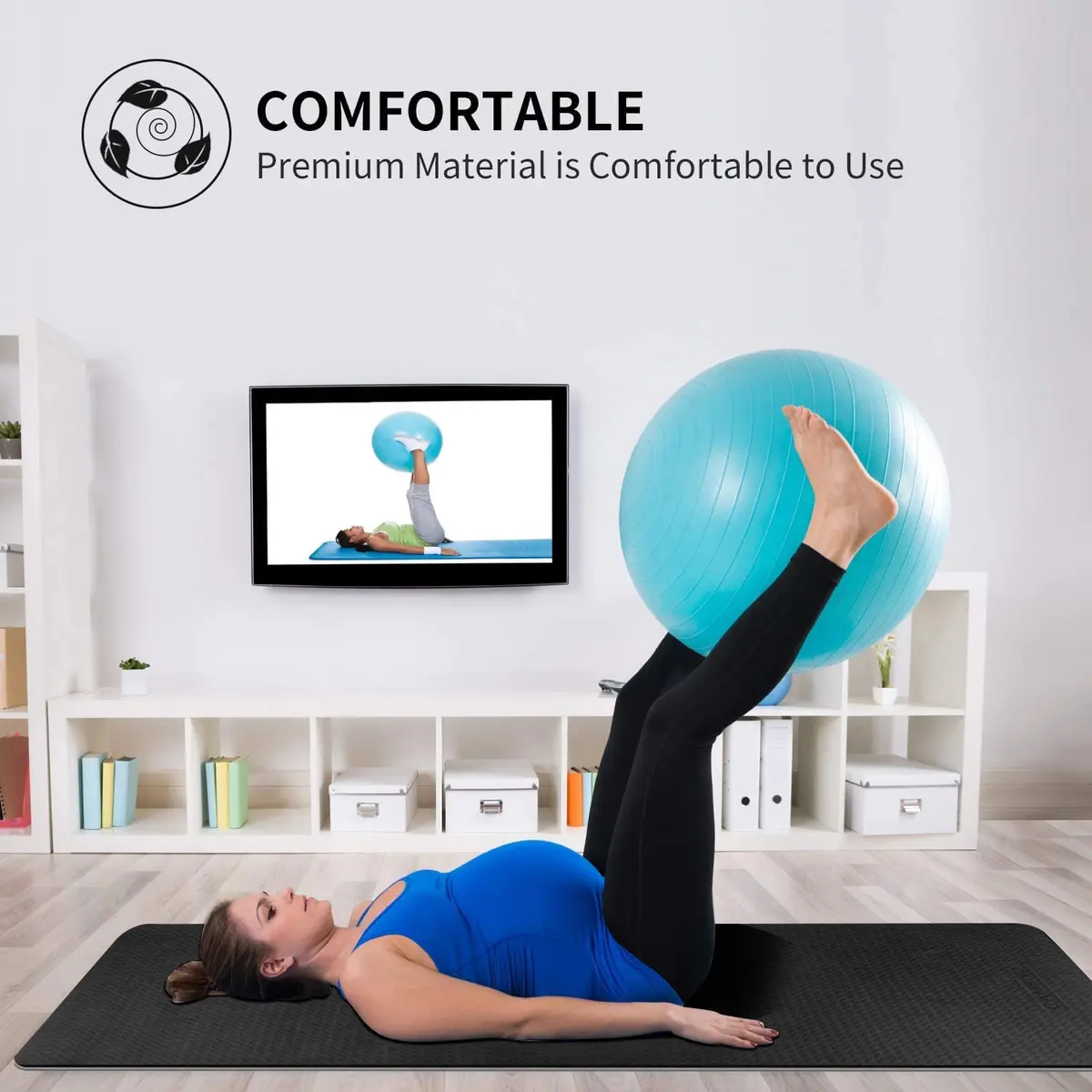 CAMBIVO Yoga Mat for Men and Women | Extra Long & Wide 213cm x 81cm | Non Slip, 6mm Thick - view 6